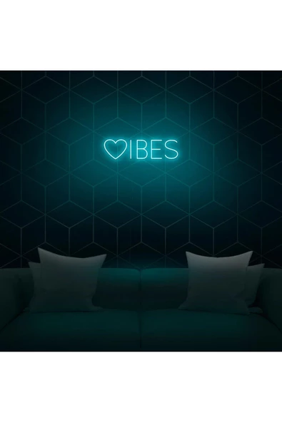 Twins Led Aydınlatma VİBES Yazılı ve Şekilli Neon Tabela ürün görseli 1