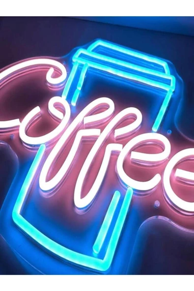 Twins Led Aydınlatma Coffee Bardak Neon Tabela - Resim 4