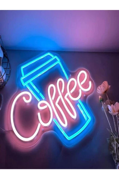 Twins Led Aydınlatma Coffee Bardak Neon Tabela - Resim 2
