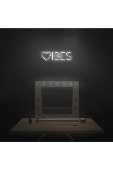 Twins Led Aydınlatma VİBES Yazılı ve Şekilli Neon Tabela ürün görseli 1