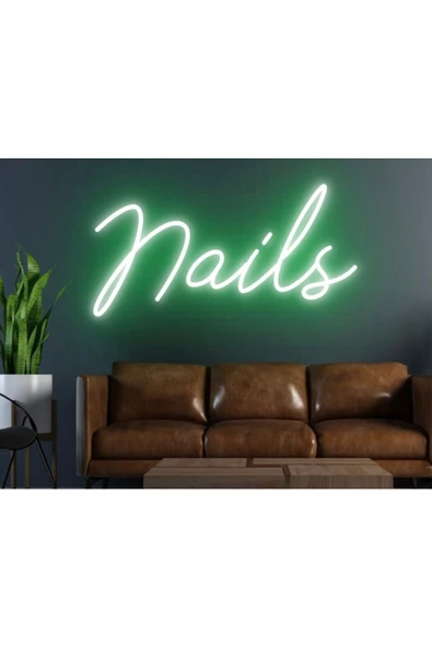 Twins Led Aydınlatma Nails Yazılı Neon Tabela
