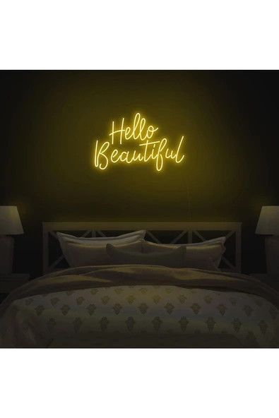 Twins Led Aydınlatma Hello Beautiful Yazılı Neon Tabela