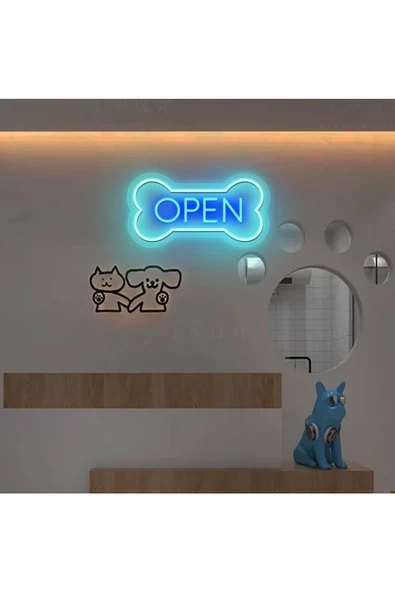 Twins Led Aydınlatma OPEN Yazılı ve Şekilli Neon Tabela