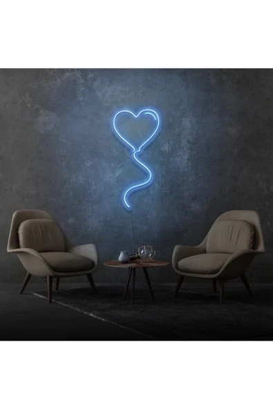Twins Led Aydınlatma Kalpli Balon Şekilli Neon Tabela