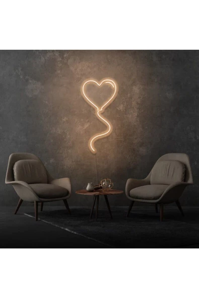 Twins Led Aydınlatma Kalpli Balon Şekilli Neon Tabela