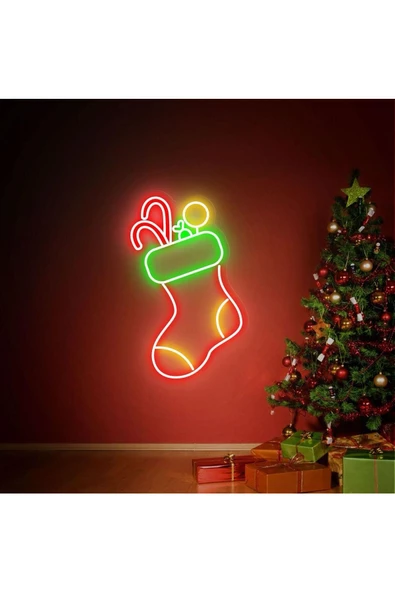 Twins Led Aydınlatma Yılbaşı Çorabı Neon Tabela