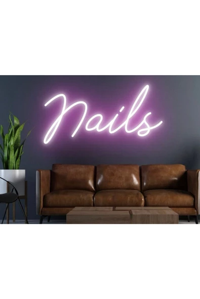 Twins Led Aydınlatma Nails Yazılı Neon Tabela ürün görseli 1