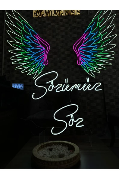 Twins Led Aydınlatma Sözümüz Söz Yazılı Neon Tabela - Resim 2