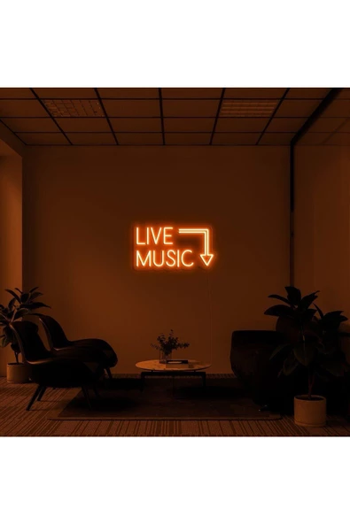 Twins Led Aydınlatma LIVE MUSIC Yazılı Neon Tabela
