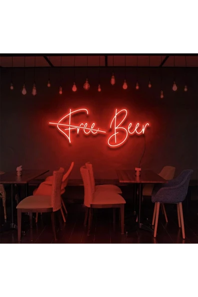 Twins Led Aydınlatma Free Beer Yazılı Neon Tabela ürün görseli 1