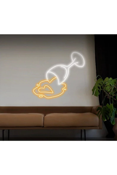 Twins Led Aydınlatma Şarap Bardağı Figürlü Neon Tabela