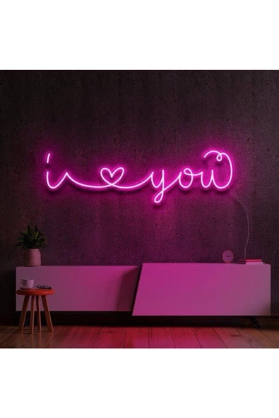 Twins Led Aydınlatma I Love You Yazılı ve Şekilli Neon Tabela