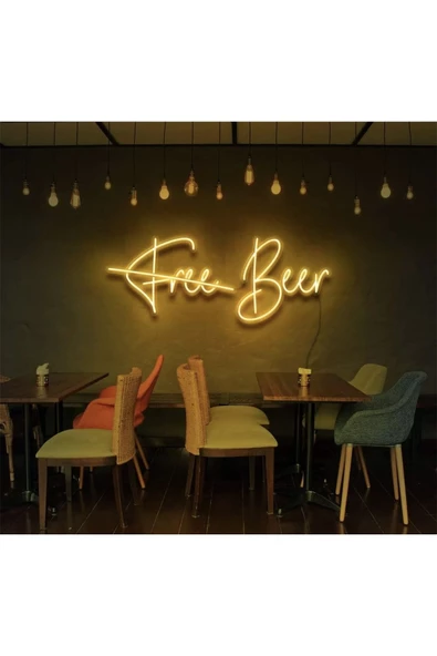 Twins Led Aydınlatma Free Beer Yazılı Neon Tabela