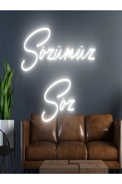 Twins Led Aydınlatma Sözümüz Söz Yazılı Neon Tabela ürün görseli