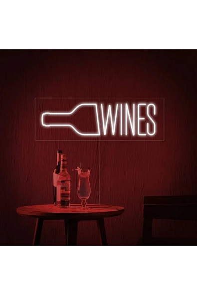 Twins Led Aydınlatma WINES Yazılı ve Şekilli Neon Tabela ürün görseli 1