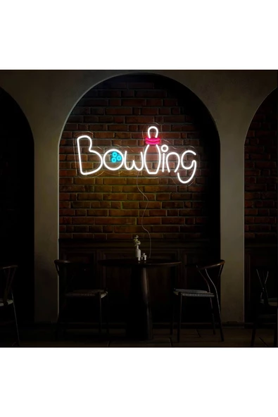 Twins Led Aydınlatma Bowling Yazılı ve Şekilli Neon Tabela