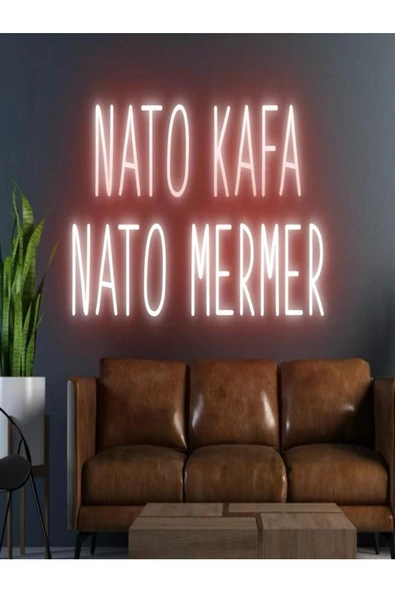 Twins Led Aydınlatma NATO KAFA NATO MERMER Yazılı Neon Tabela ürün görseli