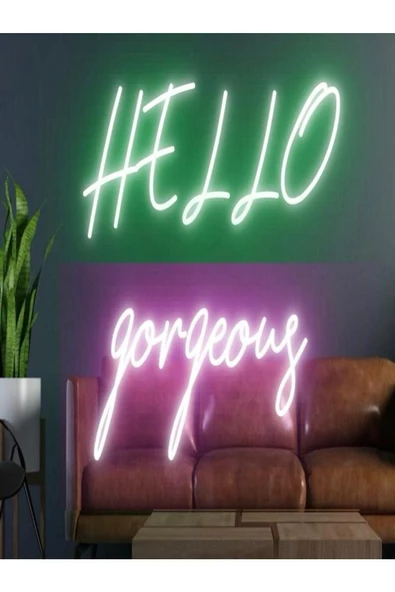 Twins Led Aydınlatma HELLO Gorgeous Yazılı Neon Tabela