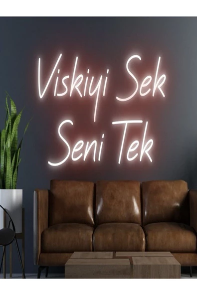 Twins Led Aydınlatma Viskiyi Sek Seni Tek Yazılı Neon Tabela