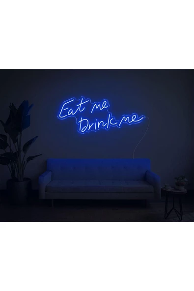 Twins Led Aydınlatma Eat Me Drink Me Yazılı Neon Tabela ürün görseli