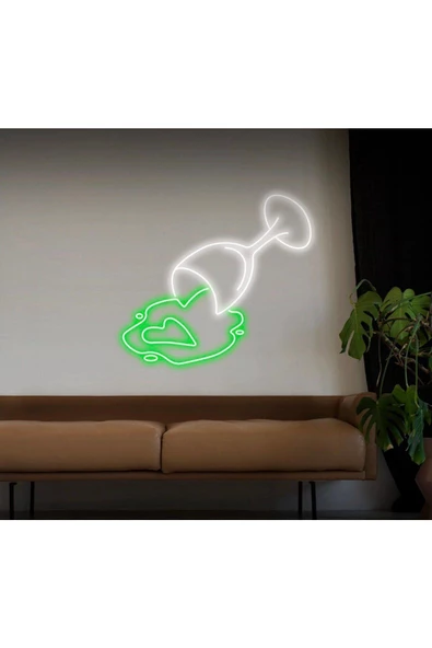 Twins Led Aydınlatma Şarap Bardağı Figürlü Neon Tabela ürün görseli 1