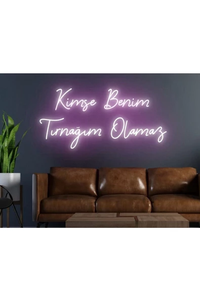 Twins Led Aydınlatma Kimse Benim Tırnağım Olamaz Yazılı Neon Tabela ürün görseli