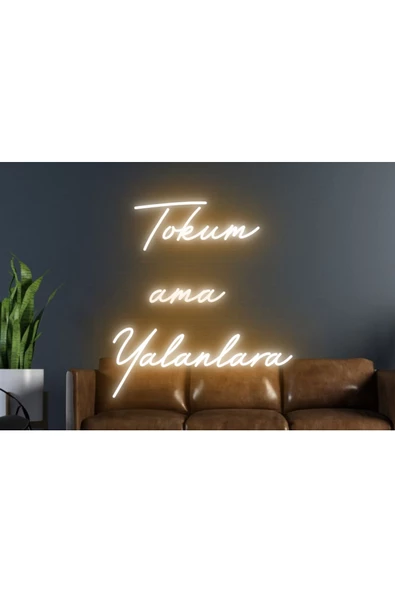 Twins Led Aydınlatma Tokum ama Yalanlara Yazılı Neon Tabela
