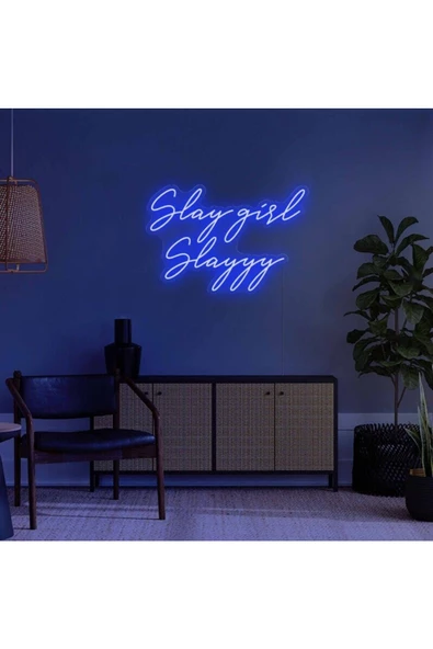 Twins Led Aydınlatma Slay girl Slayyy Yazılı Neon Tabela