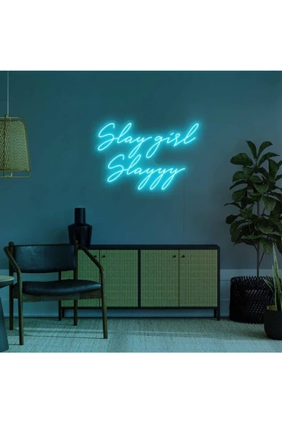 Twins Led Aydınlatma Slay girl Slayyy Yazılı Neon Tabela ürün görseli 1