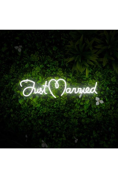 Twins Led Aydınlatma Just Marrıed Yazılı Neon Tabela - Resim 3