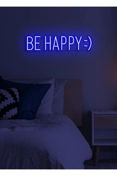 Twins Led Aydınlatma BE HAPPY :) Yazılı Neon Tabela ürün görseli 1