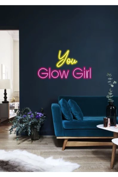 Twins Led Aydınlatma You Glow Girl Yazılı Neon Tabela - 1