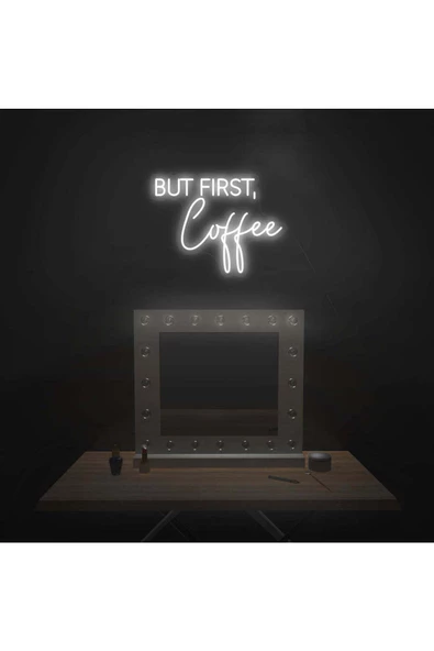 Twins Led Aydınlatma BUT FIRST,Coffee Yazılı Neon Tabela ürün görseli 1