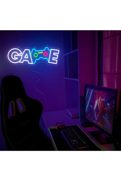 Twins Led Aydınlatma GAME Yazılı ve Şekilli Neon Tabela ürün görseli 1