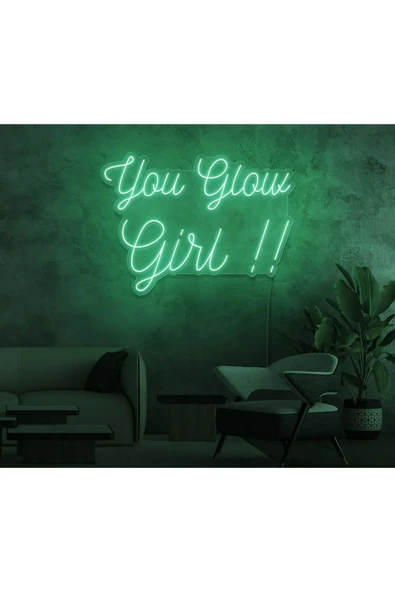 Twins Led Aydınlatma You Glow Girl!! Yazılı Neon Tabela