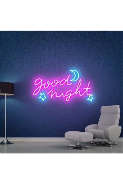 Twins Led Aydınlatma Good Nıght Yazılı ve Şekilli Neon Tabela