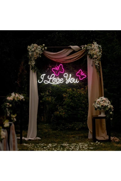 Twins Led Aydınlatma I Love You Yazılı Neon Tabela ürün görseli