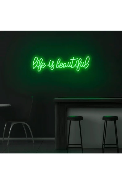 Twins Led Aydınlatma Life Is Beautiful Yazılı Neon Tabela - 1