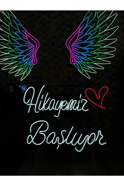 Twins Led Aydınlatma Hikayemiz Başlıyor Yazılı Neon Tabela ürün görseli 1