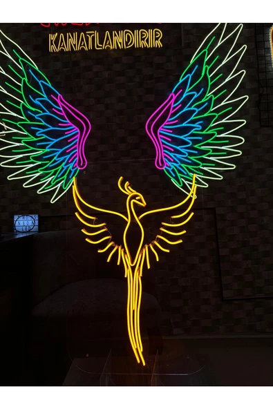 Twins Led Aydınlatma Anka Kuşu Figürlü Neon Pleksi Tabela