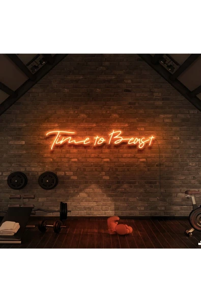 Twins Led Aydınlatma Time to Beast Yazılı Neon Tabela ürün görseli 1