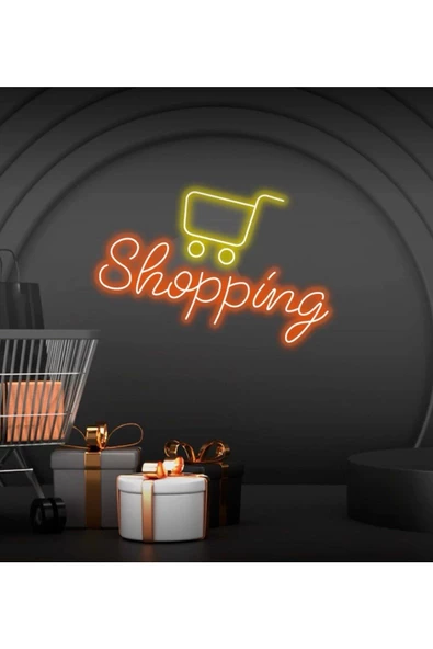 Twins Led Aydınlatma Shopping Yazılı ve Şekilli Neon Tabela ürün görseli 1