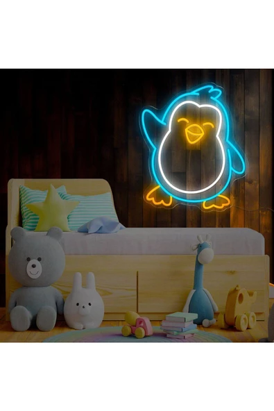 Twins Led Aydınlatma Penguen Figürlü Neon Tabela ürün görseli 1