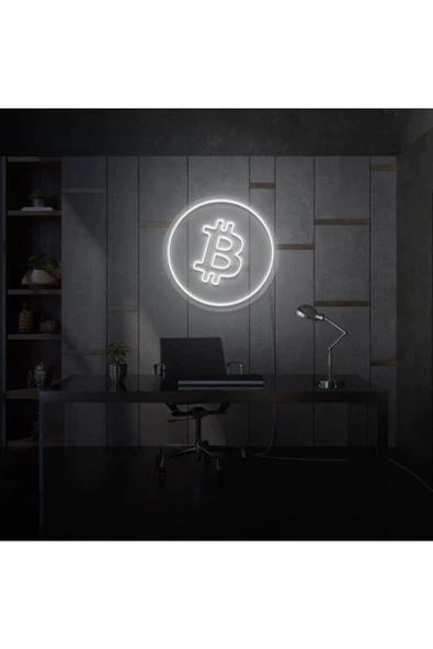 Twins Led Aydınlatma Bitcoin Logo Neon Tabela ürün görseli
