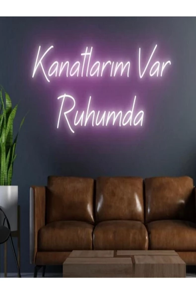 Twins Led Aydınlatma Kanatlarım Var Ruhumda Yazılı Neon Tabela ürün görseli