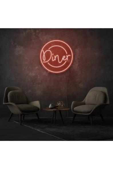 Twins Led Aydınlatma Restoranlara Özel Diner Yazılı Neon Tabela ürün görseli 1