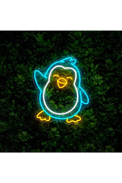 Twins Led Aydınlatma Penguen Figürlü Neon Tabela - Resim 2