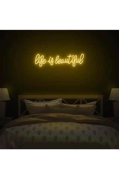 Twins Led Aydınlatma Life Is Beautiful Yazılı Neon Tabela ürün görseli