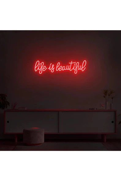 Twins Led Aydınlatma Life Is Beautiful Yazılı Neon Tabela ürün görseli 1
