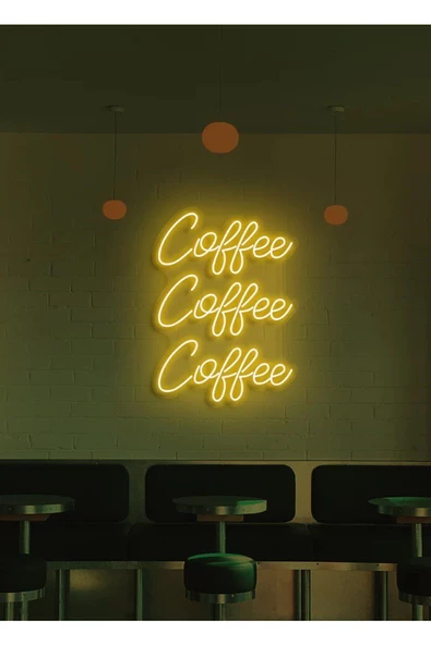 Twins Led Aydınlatma Coffee Coffee Coffee Yazılı Neon Tabela ürün görseli